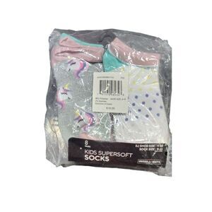 Kids Supersoft 8 Pack Ankle Socks, Large